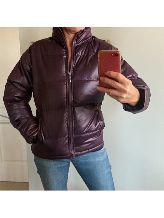 Jackets & Blazers - Purple Hooded Puffer Jacket